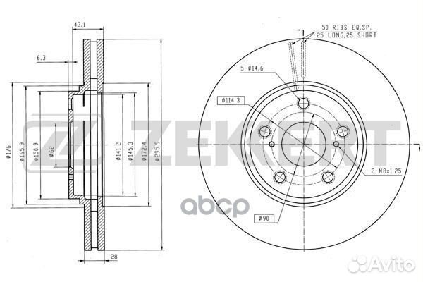 Диск торм. перед. Lexus RX300 (U15) 98- bs-5676
