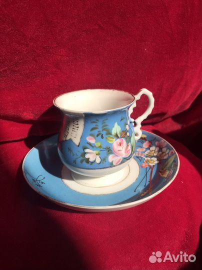 Чайная пара Кузнецов Роспись Купеческая форма