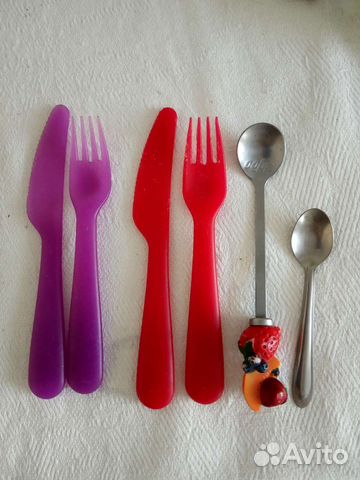 Набор столовых приборов детский вилка нож ложка
