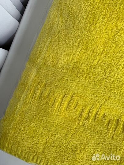 Полотенце банное махровое 100 хлопок цвет желтый