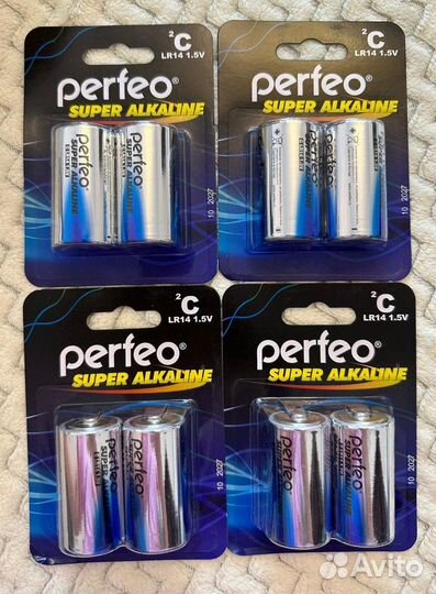 Батарейки Perfeo LR14 C Super Alkaline, 2шт., 1.5V