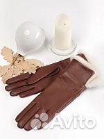 Кожаные перчатки с мехом норки Рахманинов