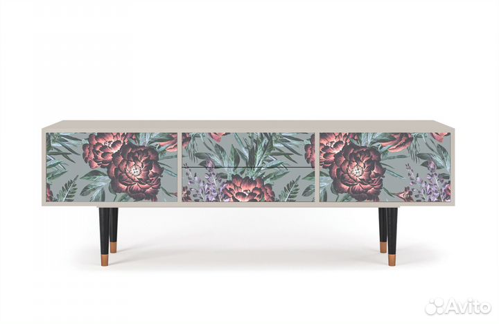 Тв-тумба T4 - Сатин - Light Peonies