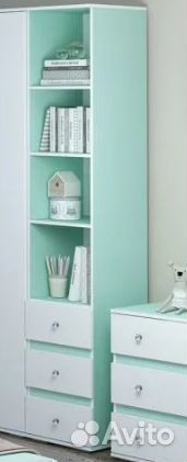 Пенал шкаф Тифани Кенди/Белый с открытыми полками