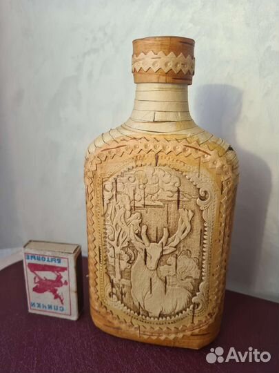 Фляжка для алкоголя береста