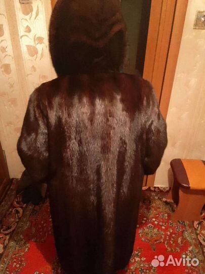 Шуба норковая с капюшоном