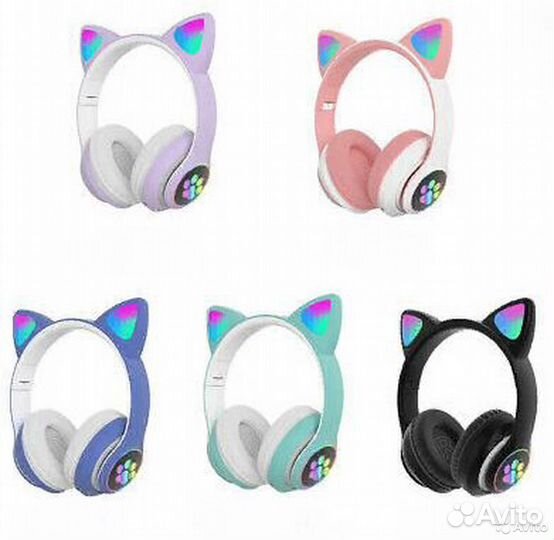 Беспроводные наушники с кошачьими ушками и лапками