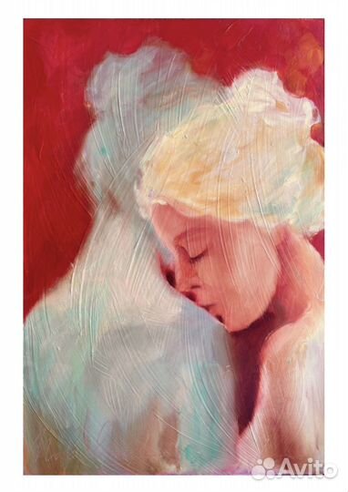 Картина маслом, Ангел -хранитель, 20/30 см