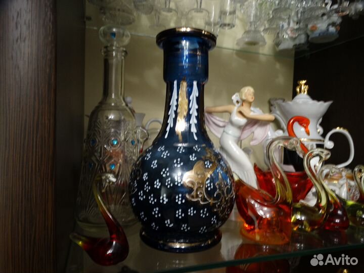 Ваза с синего стекла. СССР