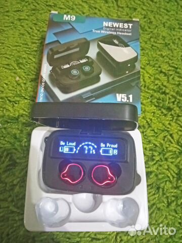 Блютуз наушники TWS M9 сенсорные в кейсе