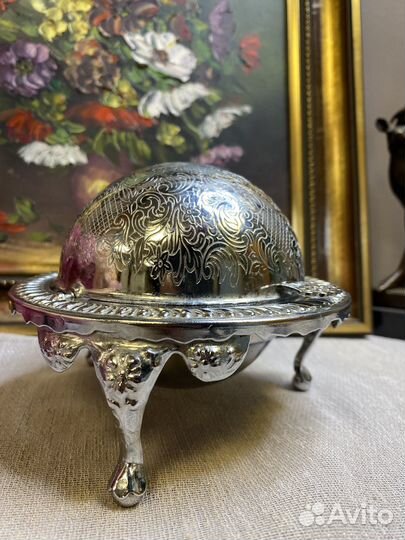 Винтажная икорница на ножнах Европа Англия