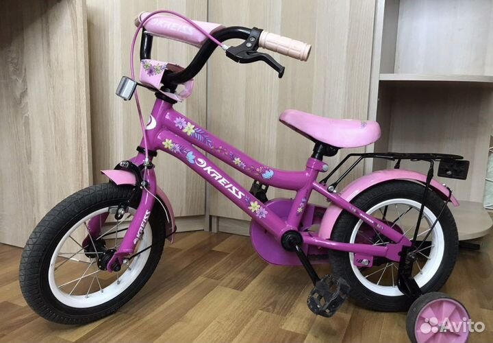Детский велосипед kreiss розовый 12 дюймов