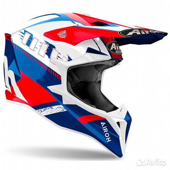 Кроссовый шлем Airoh Wraaap синий / красный