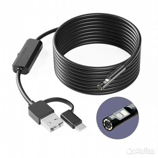 Эндоскоп 5,5 мм 3*1, 2 камеры FHD