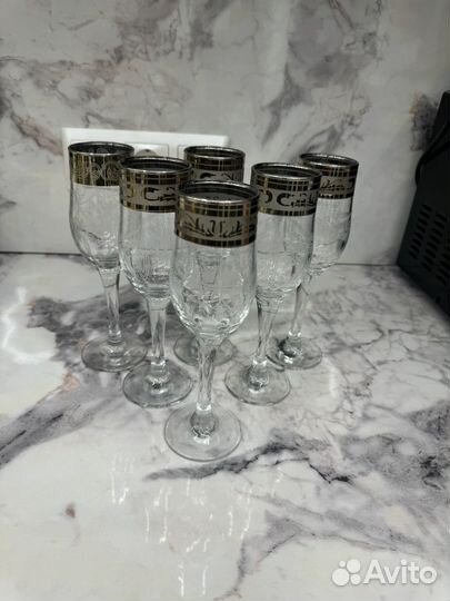 Хрустальные фужеры гусь хрустальный