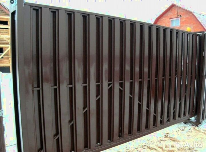 Ворота откатные металлические прочные