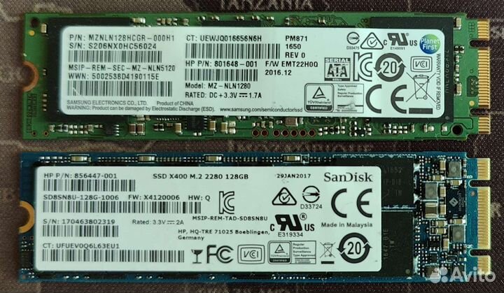 Samsung m2 SATA и nvme 128gb, 256 gb