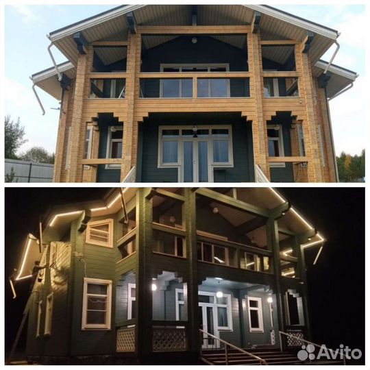 Покраска Фасада Деревянного Дома Бани Беседки