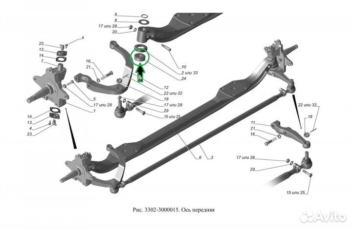 Подшипник шкворня (упорный) на Газель