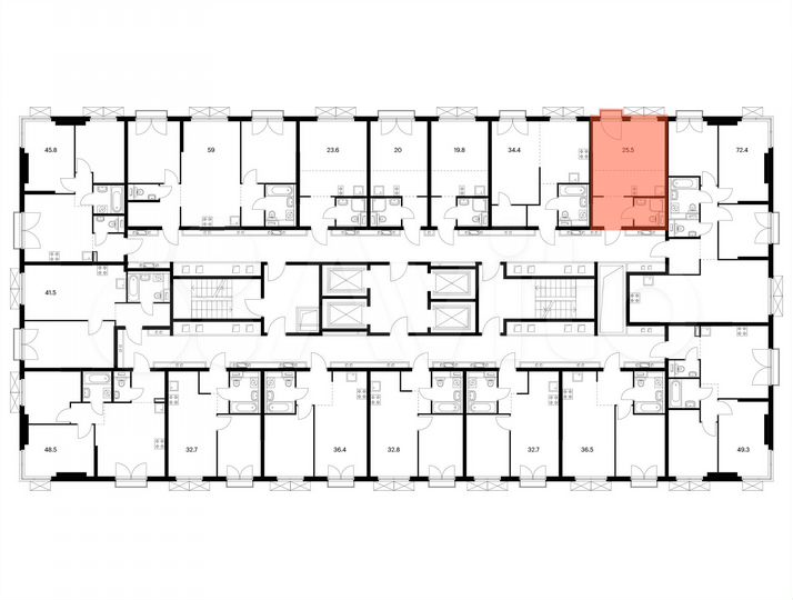 Квартира-студия, 25,5 м², 7/33 эт.