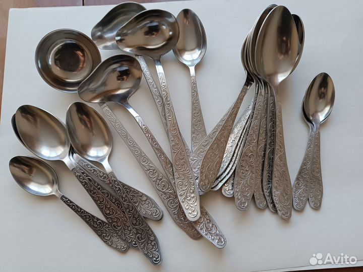 Ложки Вилки Нержавейка СССР Вишенки Узор