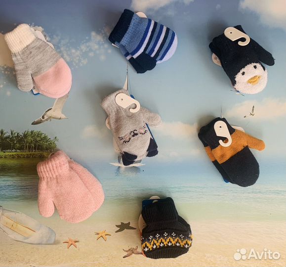 Новые шапочки варежки на малышей