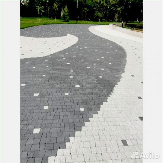 Тротуарная плитка антик Мрамор Белый