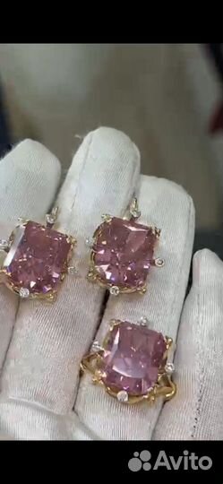 Золотой комплект аметист бриллианты