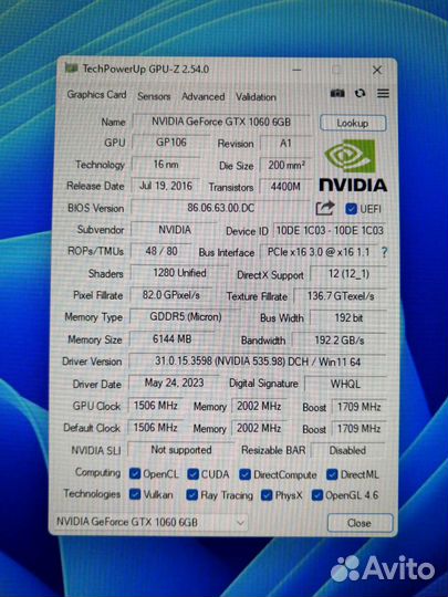 Palit Jetstream Gtx 1060 6Gb Gddr5/Micron