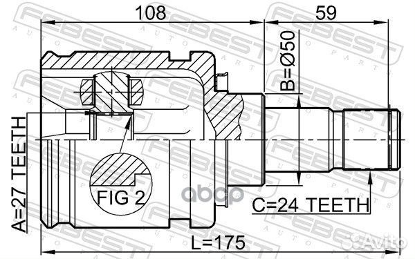 ШРУС внутренний левый 27X50X24 toyota RAV4 05