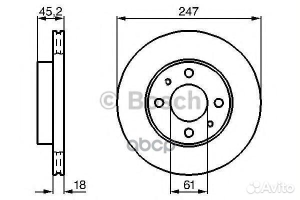 Диск тормозной перед 0986478459 Bosch