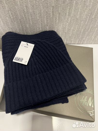 Мужской набор, шапка и шарф hm premium selection