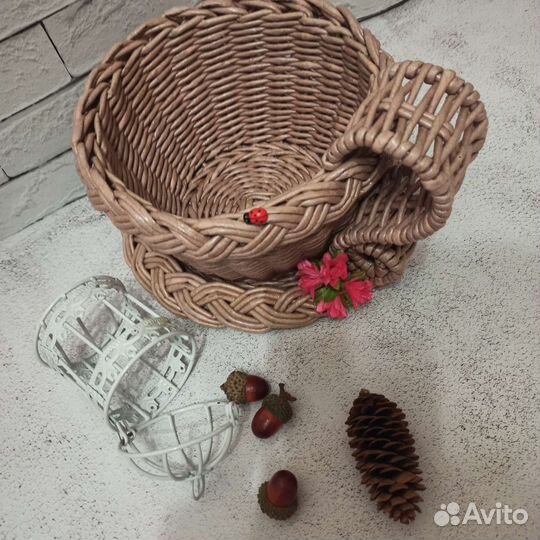 Корзина, конфетница из бумажной лозы