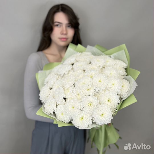 Хризантемы большой букет, цветы с доставкой