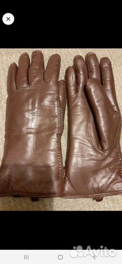 Перчатки кожаные зимние