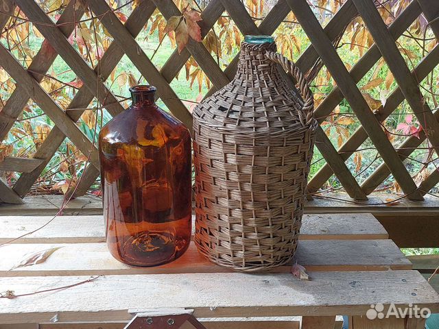 Бутыль в оплетке темная аптекарская СССР