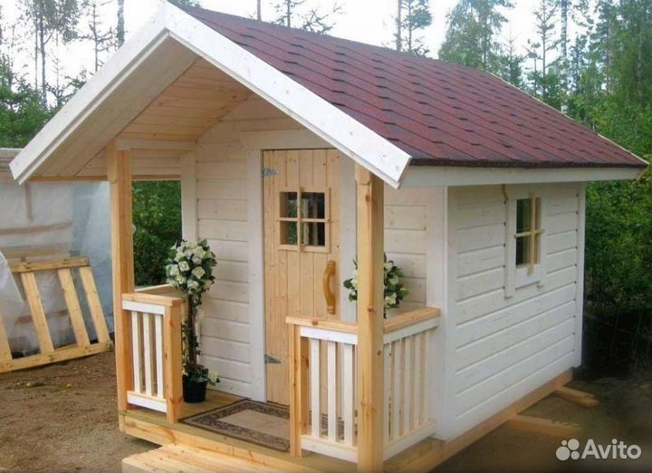 Детский деревянный домик для дачи за 2 недели