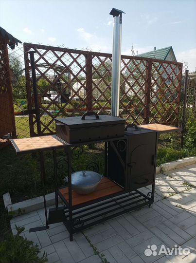 Мангал с печью под казан