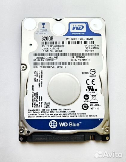 Жесткий диск для ноутбука WD SATA 320GB WD3200lpvx