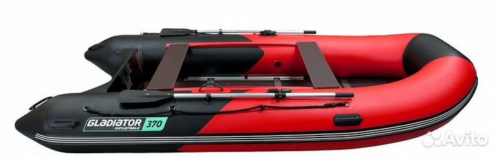 Надувная лодка gladiator B370 красно-черный