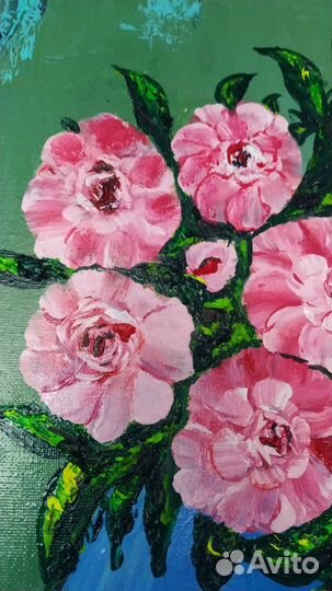 Картина маслом 30*40 Шиповник