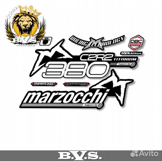 Наклейки на вилку Marzocchi 380 c2r2 Titanium