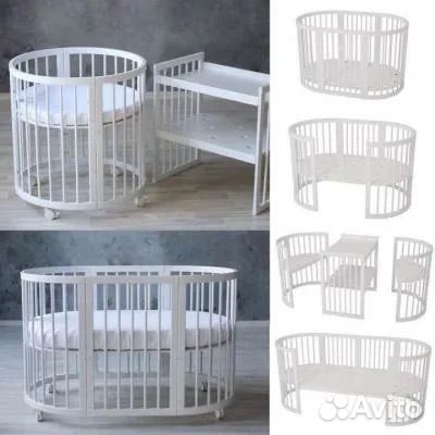 Детская кровать трансформер овальная 7 в 1