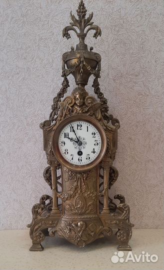 Часы каминные/ настольные с боем 19 век. франция