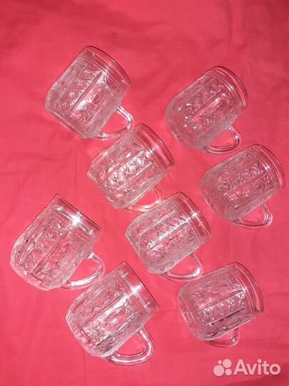 Набор стеклянных кружек СССР Завод Армавир. 8шт