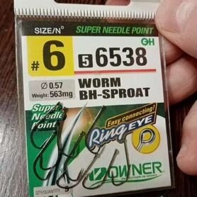 Крючки Owner worm BH-Sproat 56538. Size 6,8,10,12