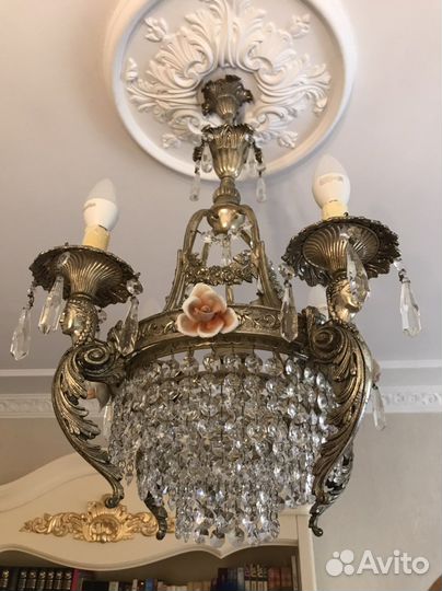 Антикварная старинная люстра франция