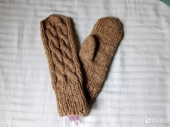 Варежки из шерсти, махера