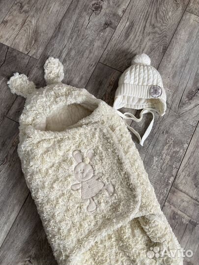 Конверт зимний на овчине + шапка