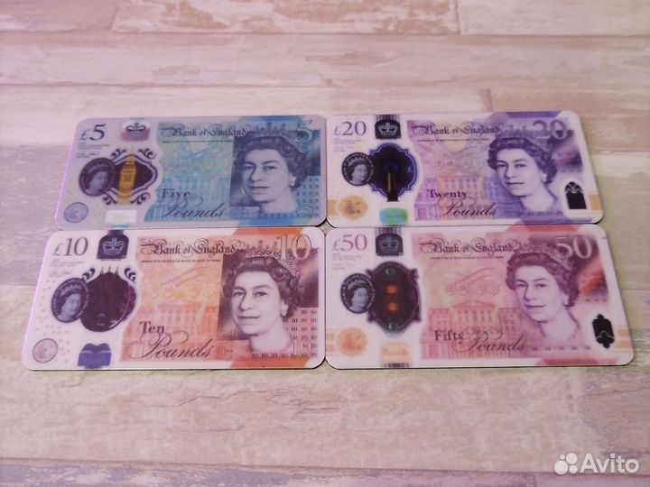 Магнитики на холодильник. Деньги Великобритании